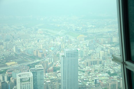 View from !01 Building  in Taiwan, showing the pollution which stretched fr