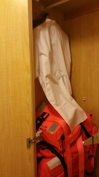 closet FULL Of life jackets, so no room for clothes