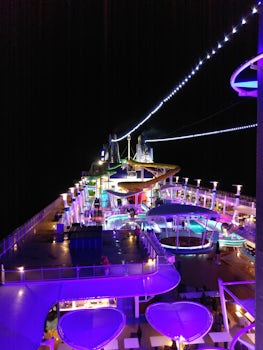 Night at sea from the top level.