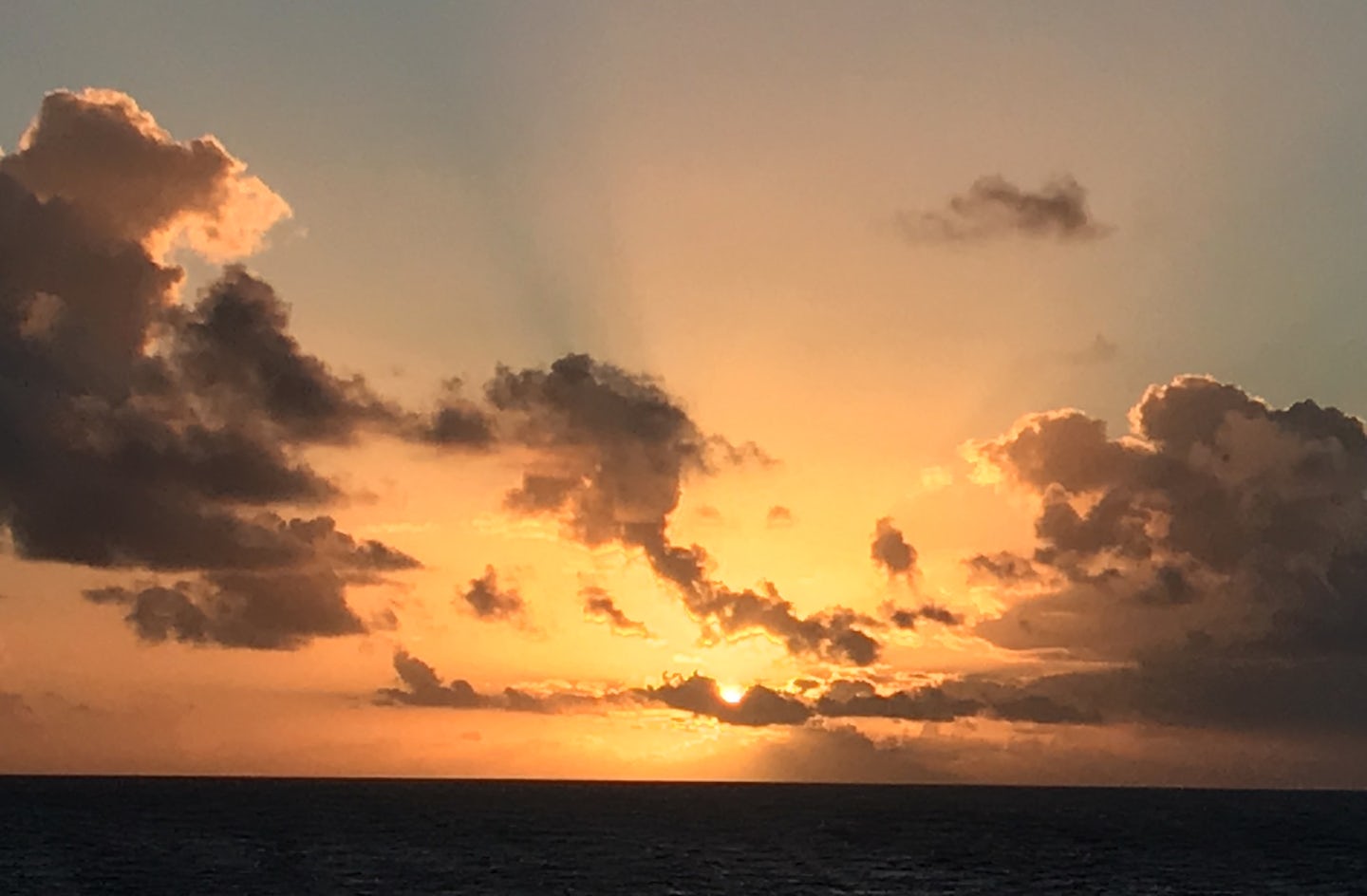 One of the best sunrises, near the end of our cruise.