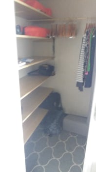 Walk-in closet. We loved all the shelf space