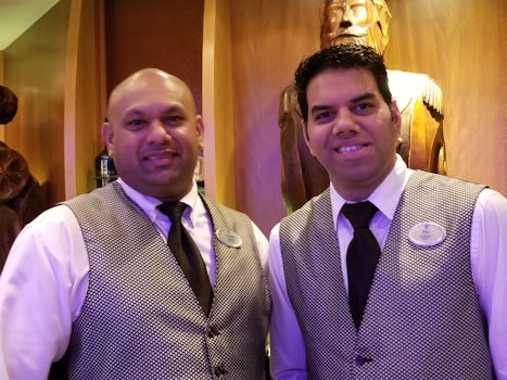 Two best bartenders on the ship. Raj and Ajagen are really well qualified bartenders. Visit them at the Schooner bar, deck six