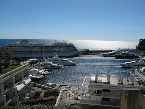 Monaco Port.  A view of our ship from across the harbor.