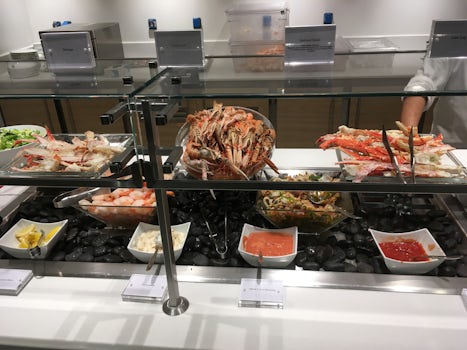 Our favorite dinner options!!  King Crab Legs at the World Buffet.