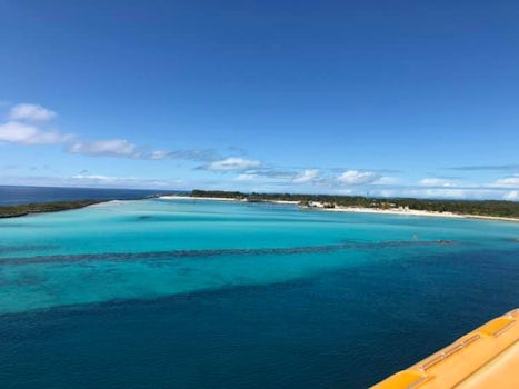 This is the view of Castaway Cay from our stateroom verandah. 