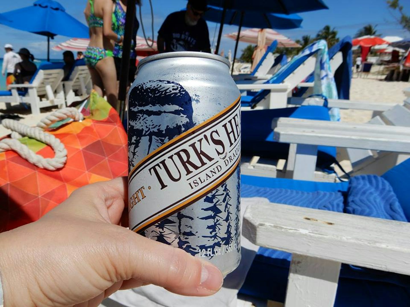 Beers on the beach, Grand Turk. 