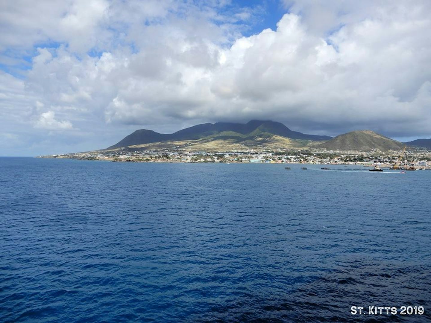 St. Kitts harbor cabin view.