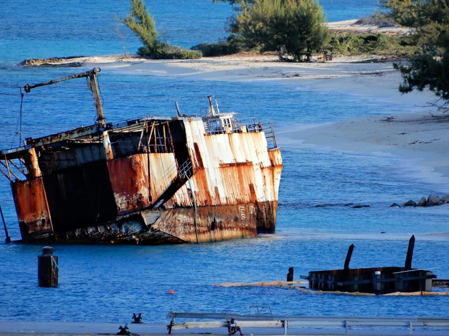 Governor's Beach wreck, Grand Turk. Will one day become a new coral ree