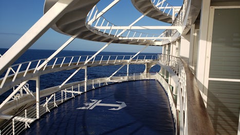 The view of the balconies along the back of the ship from our balcony, cabi
