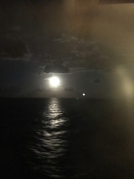 Moon on the water from my large round ocean view window