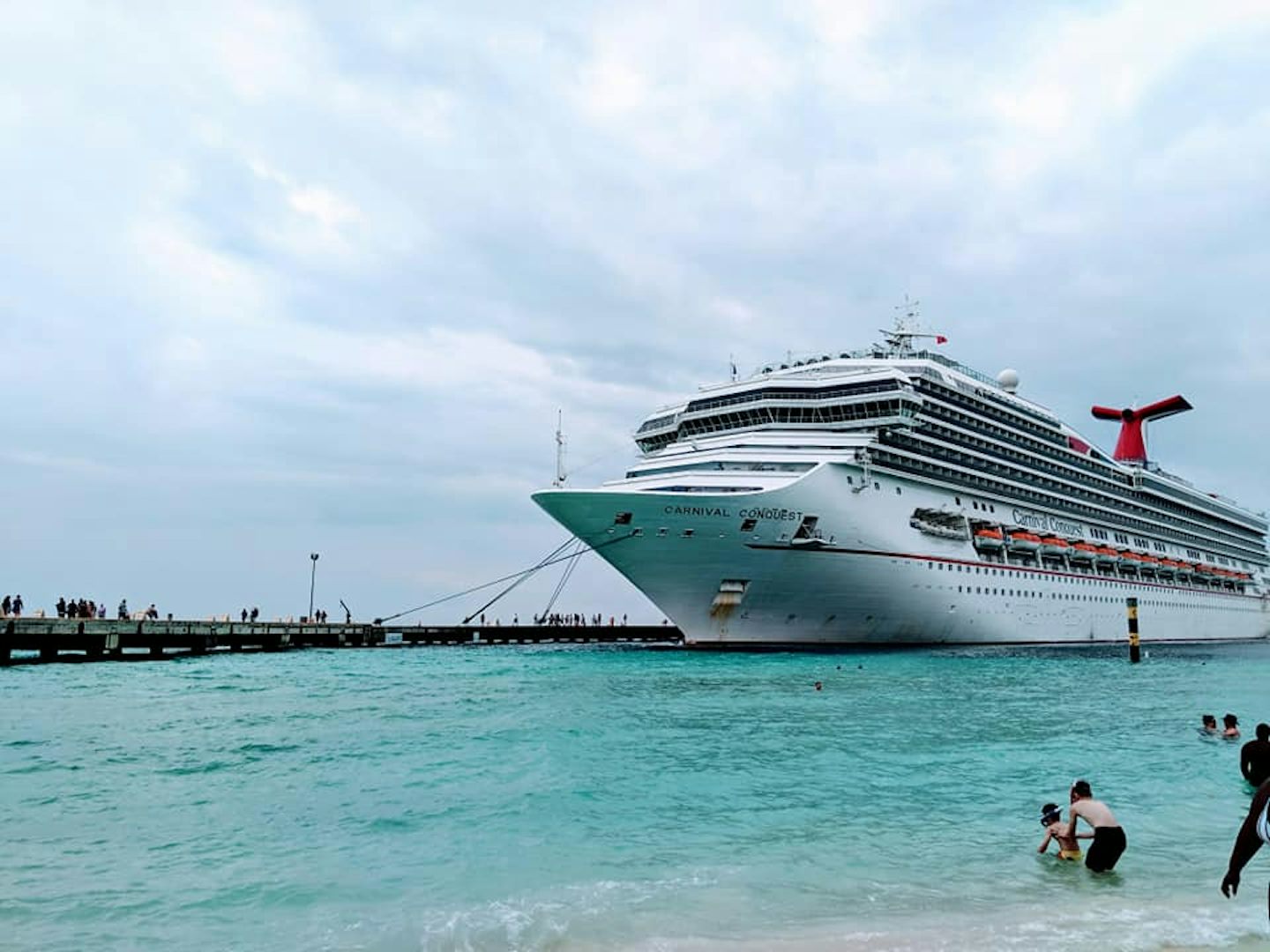 The view of the ship from the beach in Grand Turk