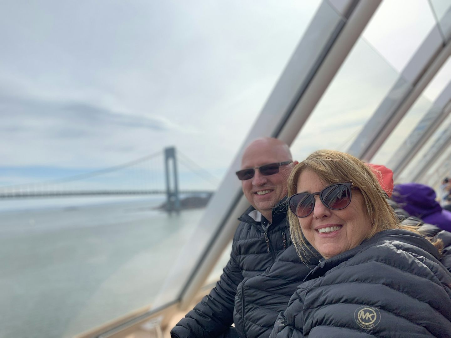 Sailing out of Manhattan under the Verrazano bridge.