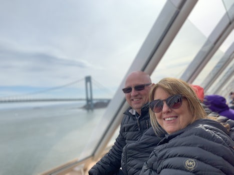Sailing out of Manhattan under the Verrazano bridge.