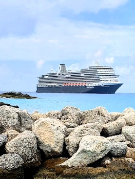View of the ship from one of the ports. 