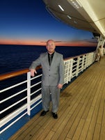 My sexy husband on the first elegant night. Deck 3, also a smoker.