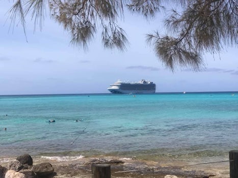 The ship from the shores of Princess Cays