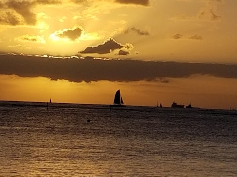 Sunset in Waikiki. 
