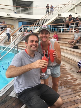 My Daughter and Son enjoying a cocktail poolside. 