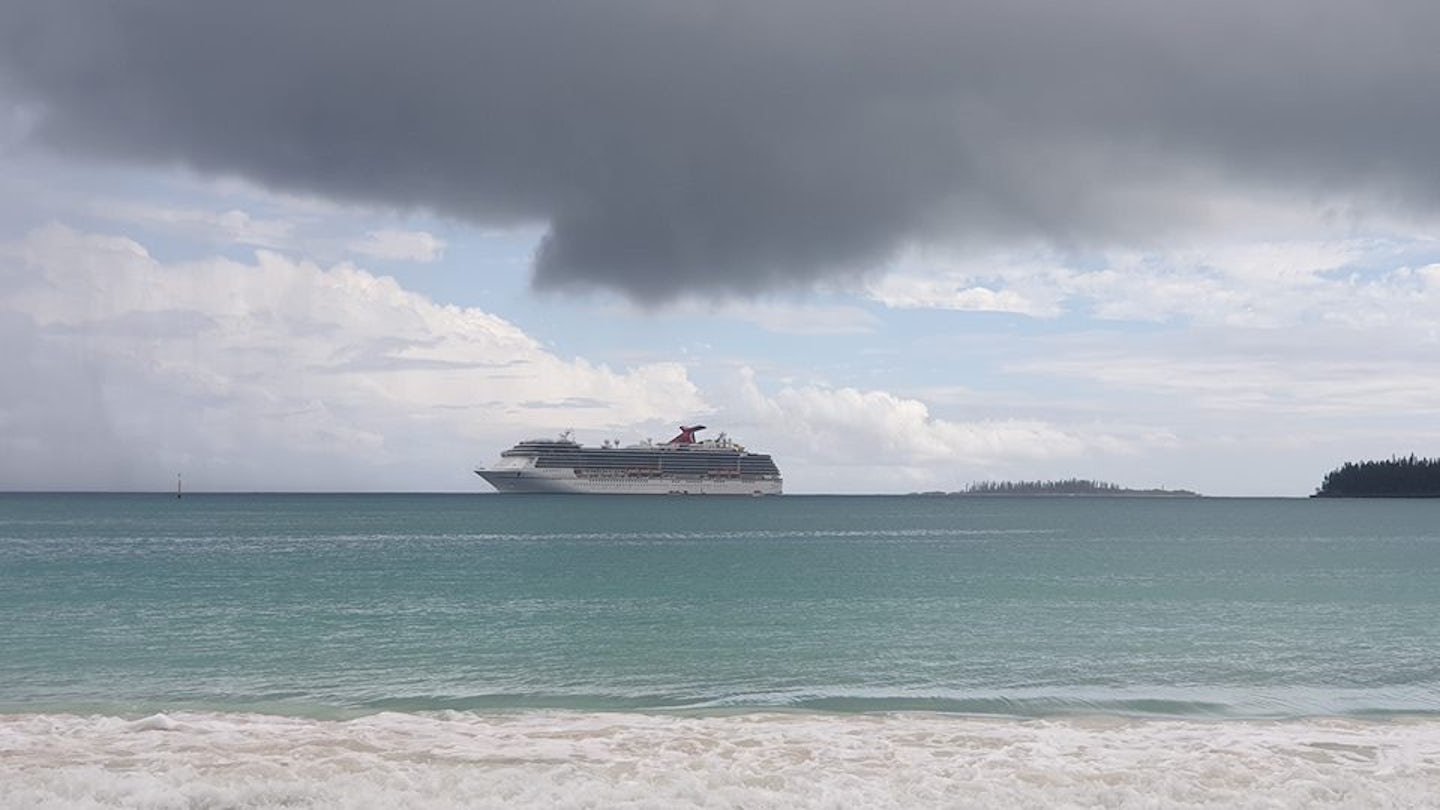 Our ship, Carnival Spirit from Isle of Pines...