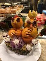 Decorative food in kids section of buffet