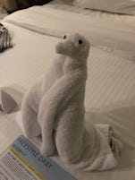 Really cool towel animals from our room steward.   She even made us some lo