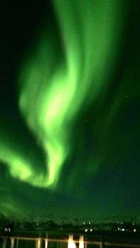 The Northern Lights as we approached Narvik 