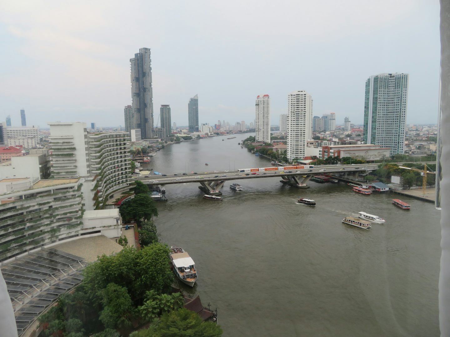 View from our Window at the Shangri-La in Bangkok. Beautiful!  