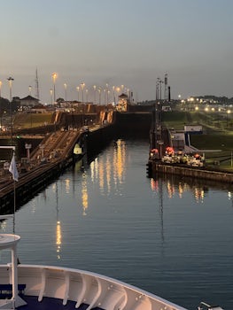 Entering Panama Canal early morning