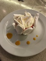 Dessert with meringue decorated top