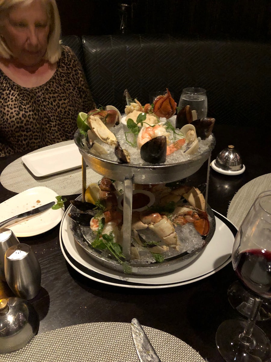 Seafood Tower at Chops, it's $19.00 but well worth the extra charge. 