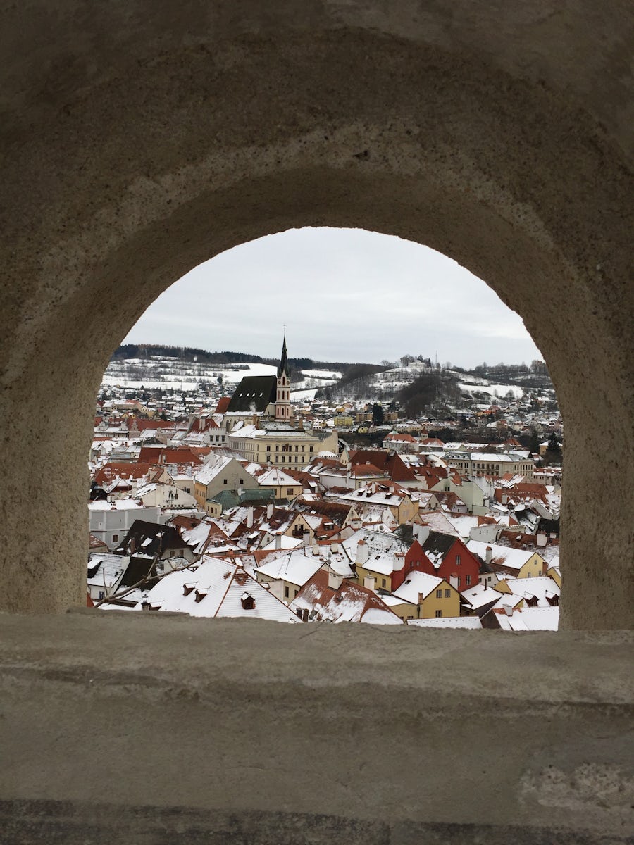 Atop Cesky Krumlov.  Charming city with so much character.