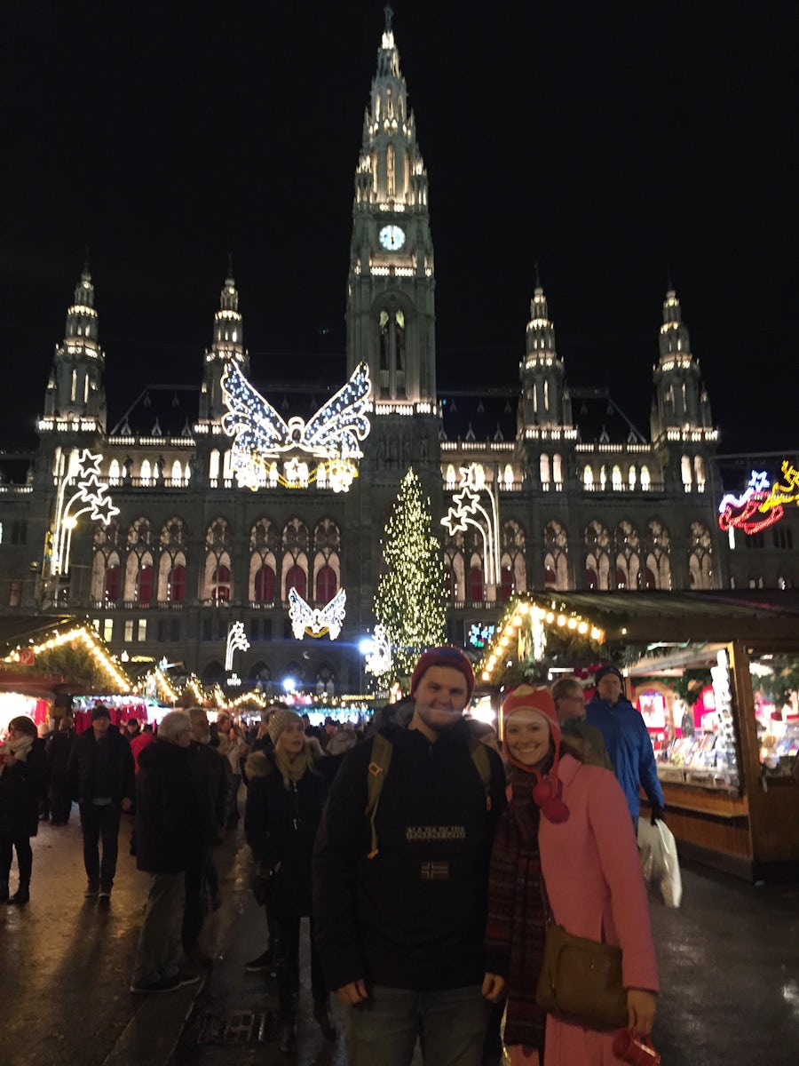 Vienna Christmas Market at night.  