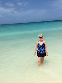 This is beautiful Eagle Beach in Aruba. We walked the entire strand along t