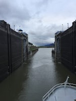 Going through the lock at the Bonneville Dam, Multnomah County, Oregon.  