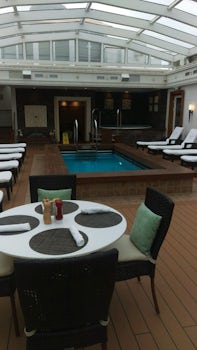 This is a picture of the Haven pool area. There was a small pool a jacuzzi 