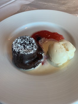 Chocolate lava cake available for dessert in the Seashore Restaurant (MDR)