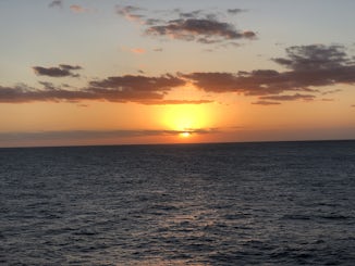Sunrise at sea in the Western Caribbean 