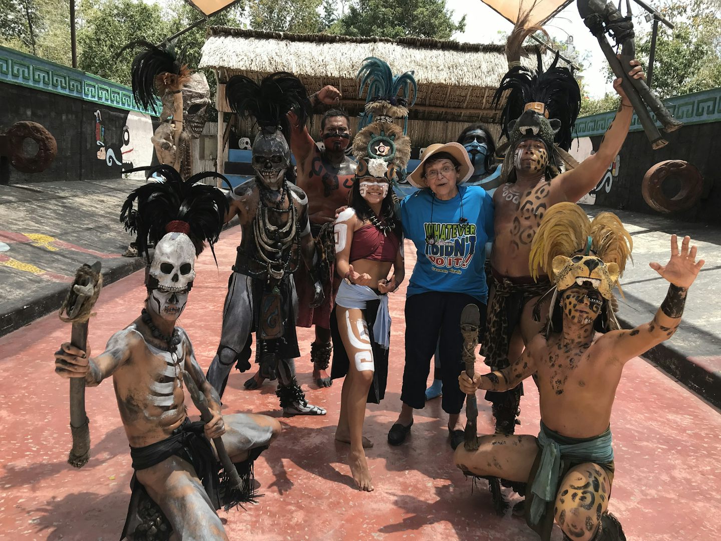 Made new friends in Cozumel. My team WON the right to jump into volcano and wrestle the underworld for return of the sun! They say they musta liked it down there, because no one ever returned!