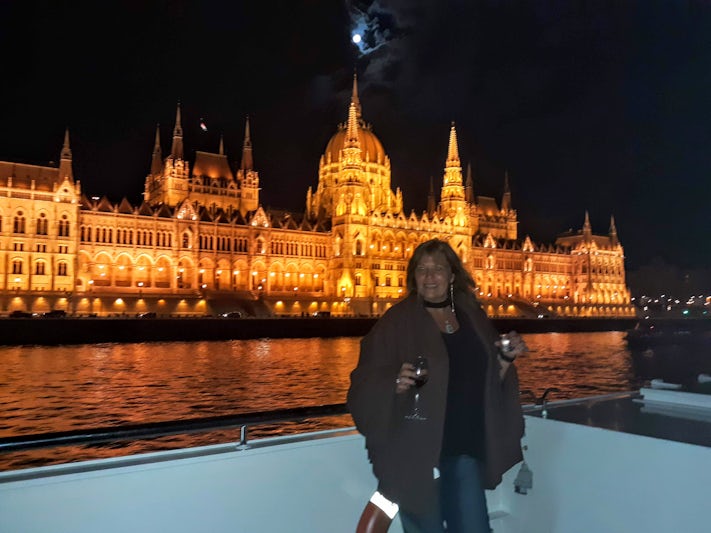Our illumination cruise in Budapest. they served hunagrian wine and Palinka