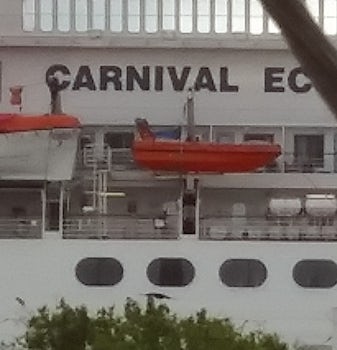 The V27 cabin is directly below the RNI on the Carnival letters.