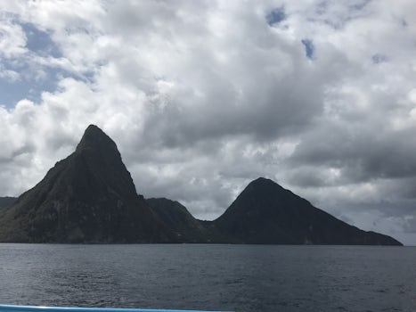 Pitons in St Lucia from Catamaran Coastal
Cruise and Snorkel 