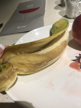 Rotten banana in the buffet