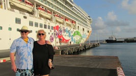 In port at Bonaire standing by our ship the beautiful Norwegian Pearl.