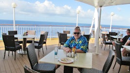 We had the breakfast buffet every morning on the back of the ship with a vi