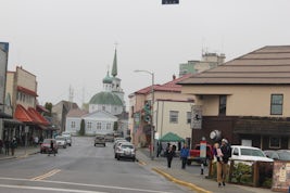 Downtown Sitka with St. Michael's Cathedral