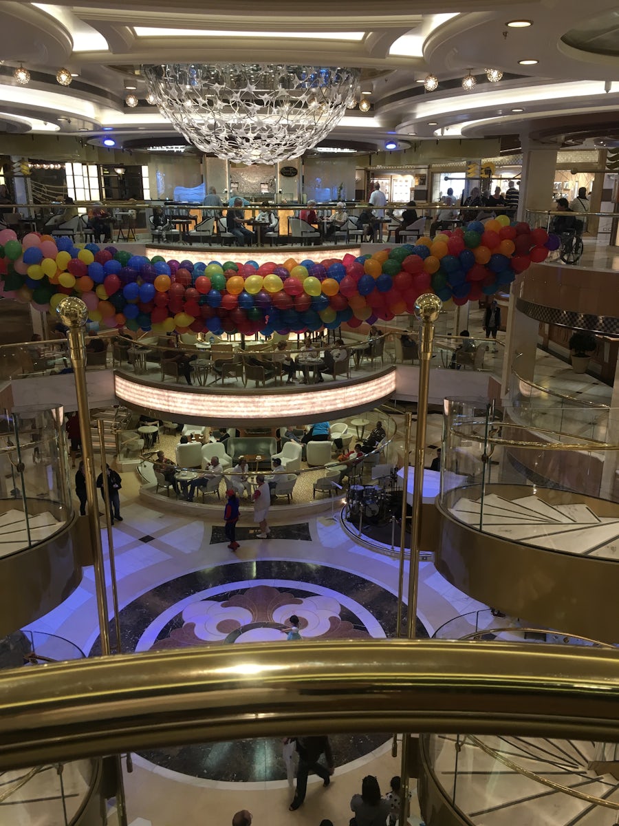 The beautiful Royal Princess. Balloon drop to celebrate the first time in S