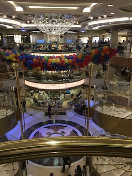 The beautiful Royal Princess. Balloon drop to celebrate the first time in S