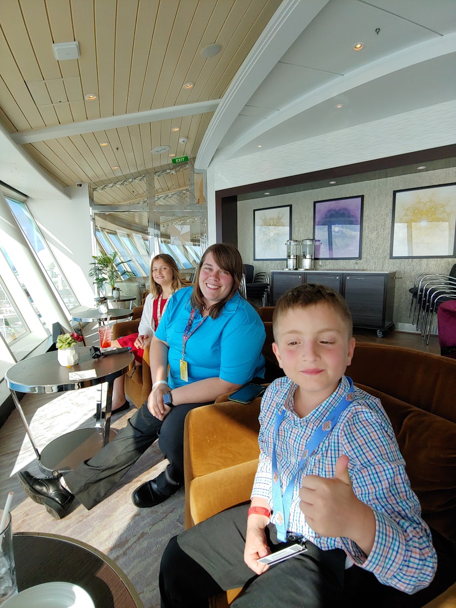 Family time with a great view from the Suite Lounge on Mariner of the Seas.