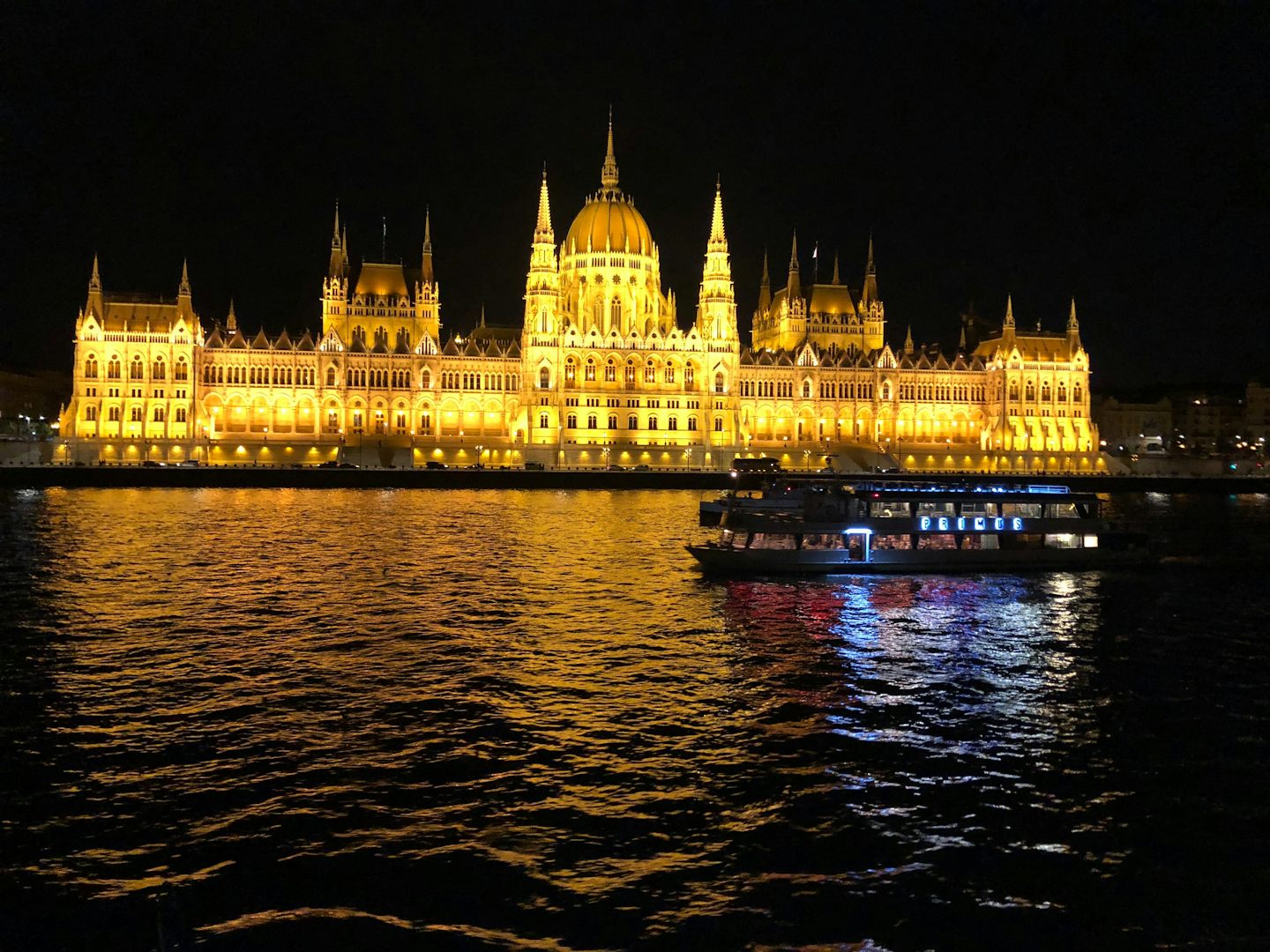 Hungarian Parliament in Budapest opposite our mooring