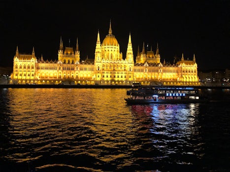 Hungarian Parliament in Budapest opposite our mooring